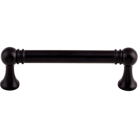 Top Knobs TK802BLK: 3-3/4" cc Kara Round Bar Cabinet Pull - Flat Black