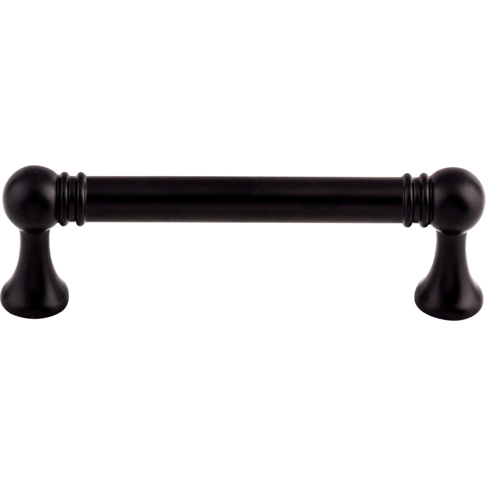 Top Knobs TK802BLK: 3-3/4" cc Kara Round Bar Cabinet Pull - Flat Black