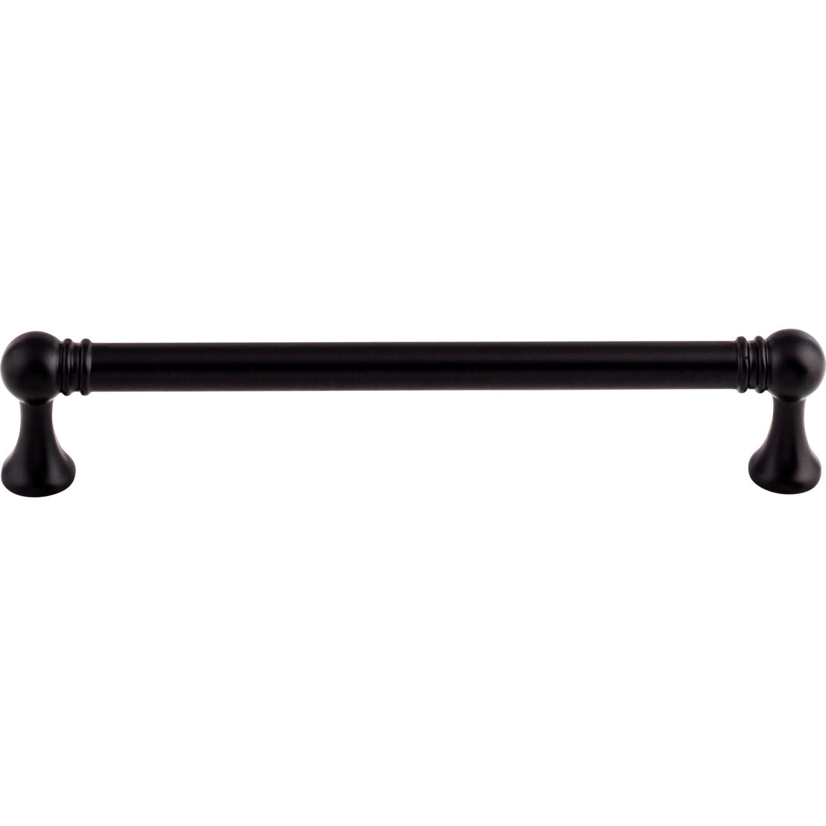 Top Knobs TK804BLK: 6-5/16" cc Kara Round Bar Cabinet Pull - Flat Black