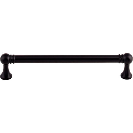 Top Knobs TK804BLK: 6-5/16" cc Kara Round Bar Cabinet Pull - Flat Black