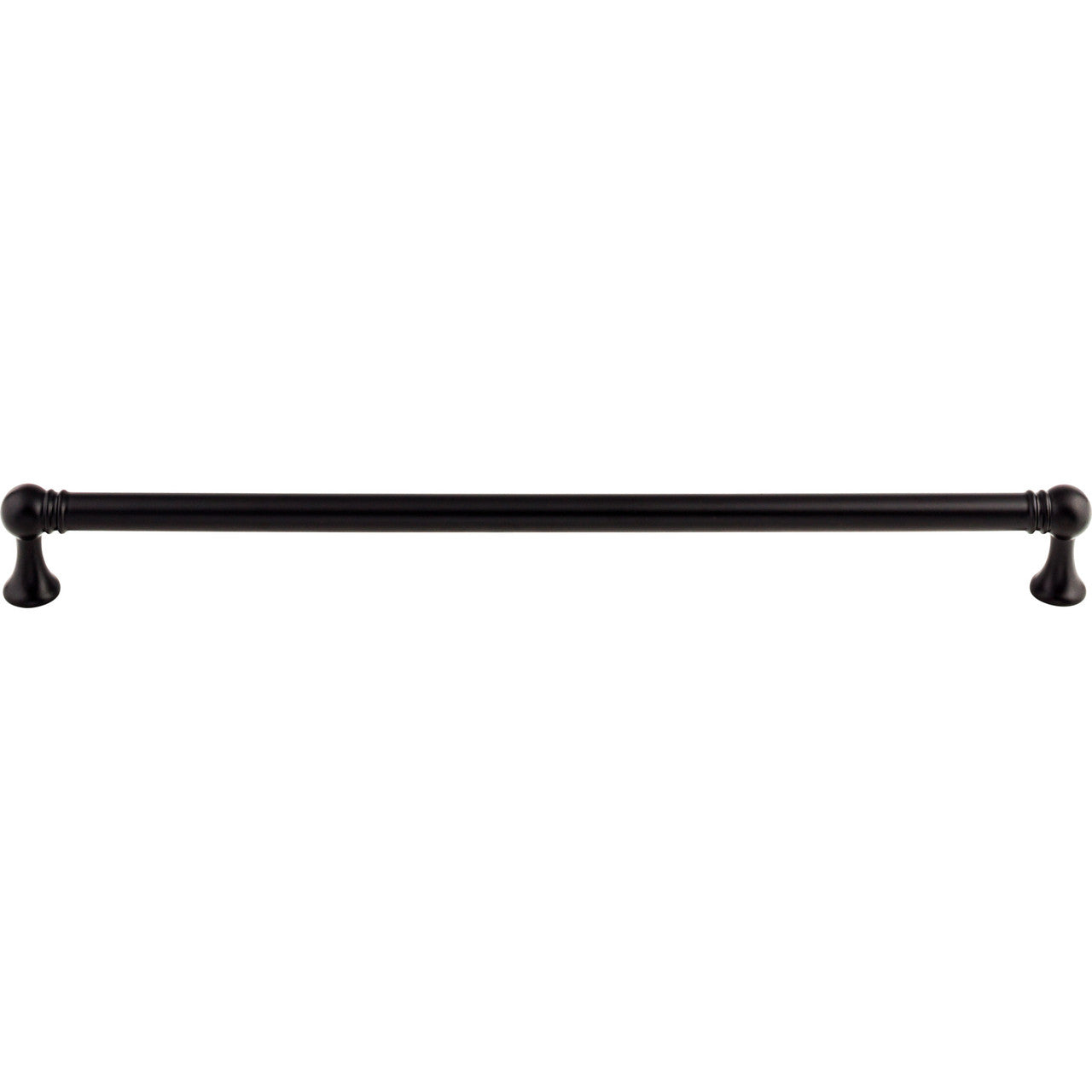 Top Knobs TK807BLK: 12" cc Kara Round Bar Cabinet Pull - Flat Black