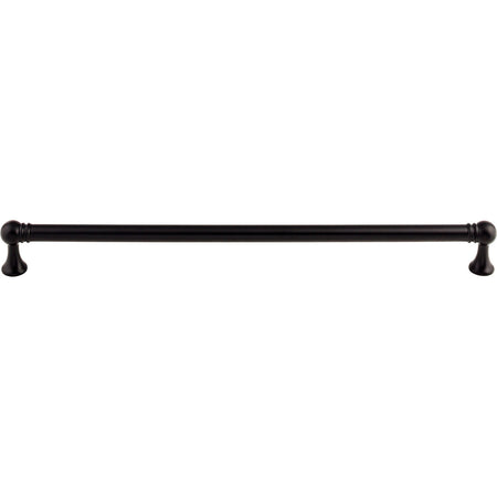 Top Knobs TK807BLK: 12" cc Kara Round Bar Cabinet Pull - Flat Black