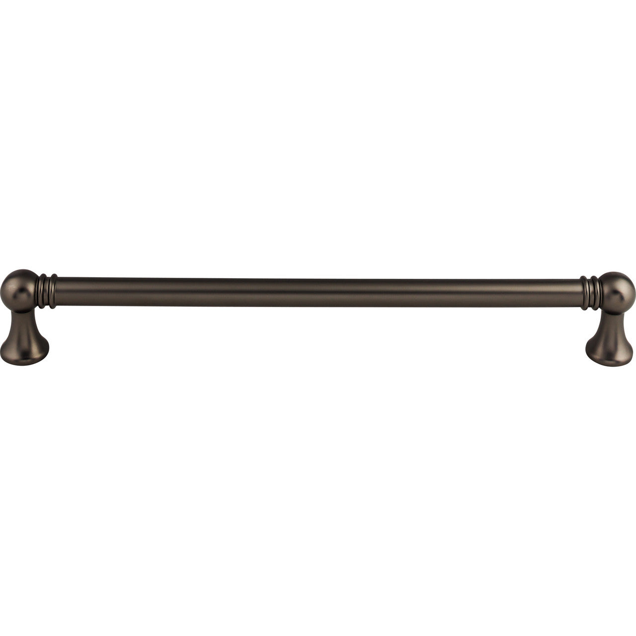 Top Knobs TK808AG: 12" cc Kara Round Bar Appliance Pull - Ash Gray