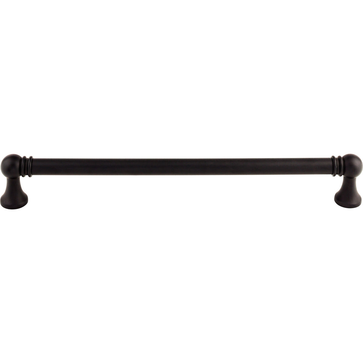 Top Knobs TK808BLK: 12" cc Kara Round Bar Appliance Pull - Flat Black