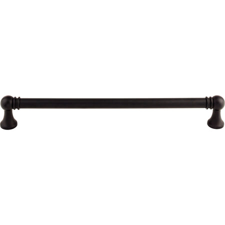 Top Knobs TK808BLK: 12" cc Kara Round Bar Appliance Pull - Flat Black