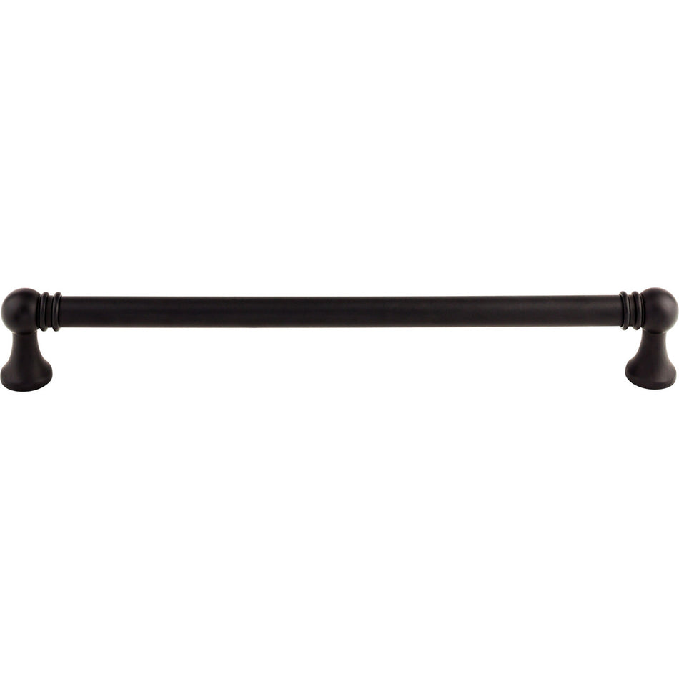Top Knobs TK808BLK: 12" cc Kara Round Bar Appliance Pull - Flat Black
