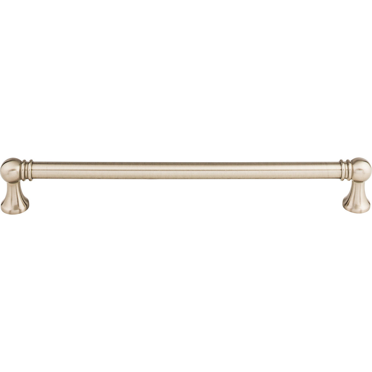 Top Knobs TK808BSN: 12" cc Kara Round Bar Appliance Pull - Brushed Satin Nickel