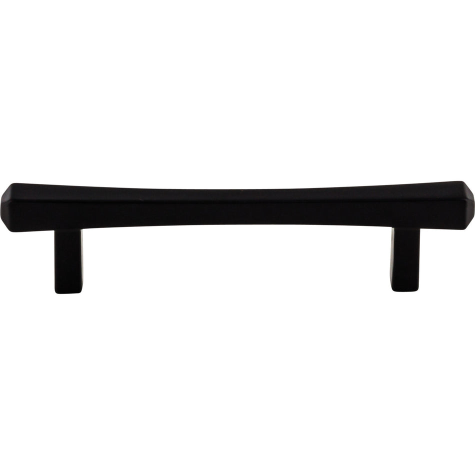 Top Knobs TK812BLK: 3-3/4" cc Juliet Square Bar Cabinet Pull - Flat Black