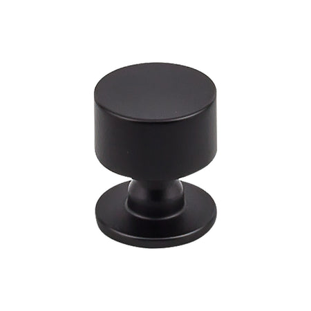Top Knobs TK821BLK: 1-1/8" Lily Round Cabinet Knob - Flat Black