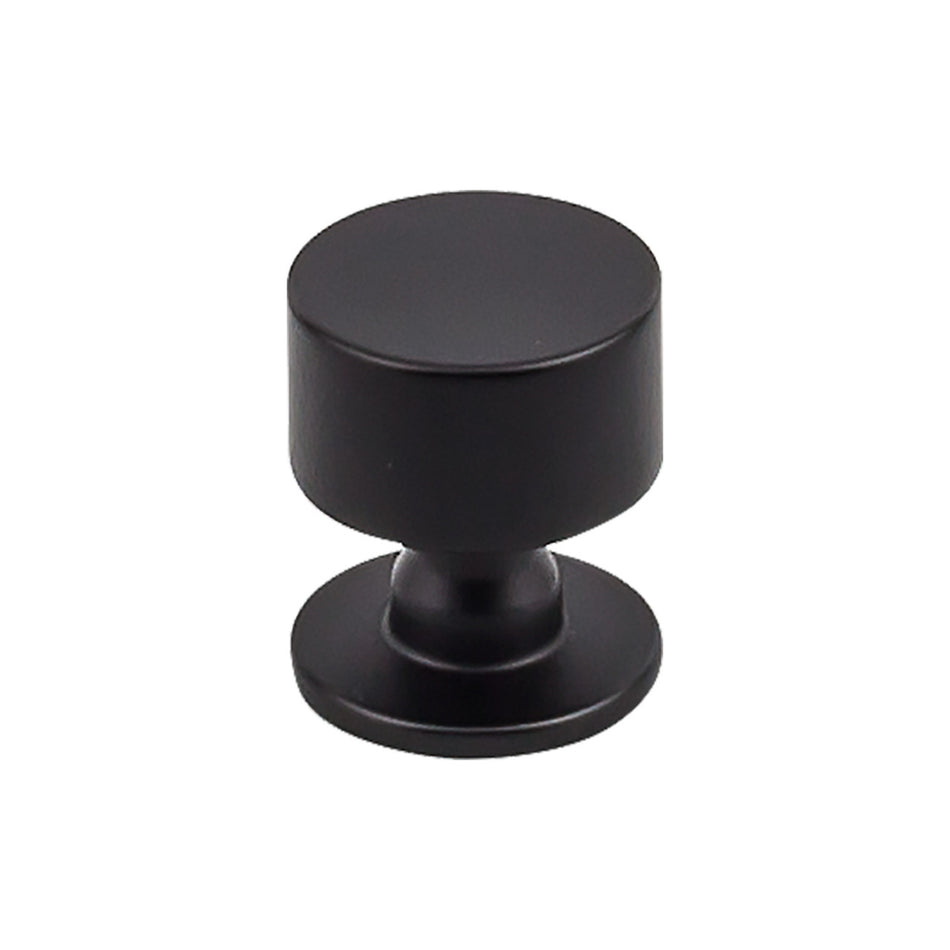 Top Knobs TK821BLK: 1-1/8" Lily Round Cabinet Knob - Flat Black