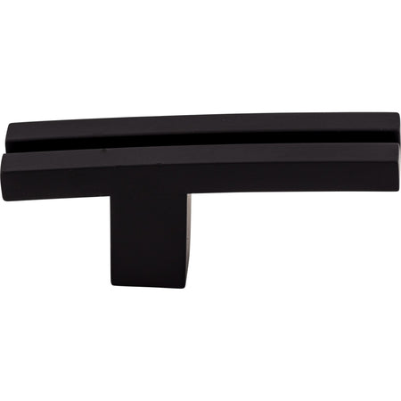 Top Knobs TK82BLK: 2-5/8" Sanctuary Inset Rail T-Bar Cabinet Knob - Flat Black