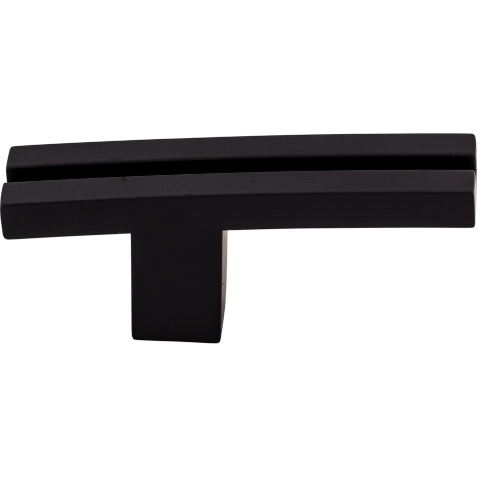 Top Knobs TK82BLK: 2-5/8" Sanctuary Inset Rail T-Bar Cabinet Knob - Flat Black