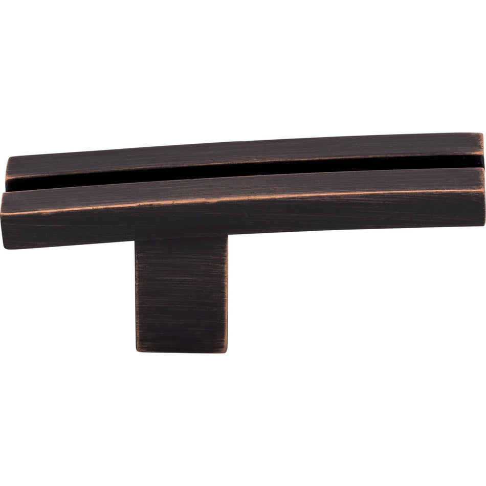 Top Knobs TK82TB: 2-5/8" Sanctuary Inset Rail T-Bar Cabinet Knob - Tuscan Bronze