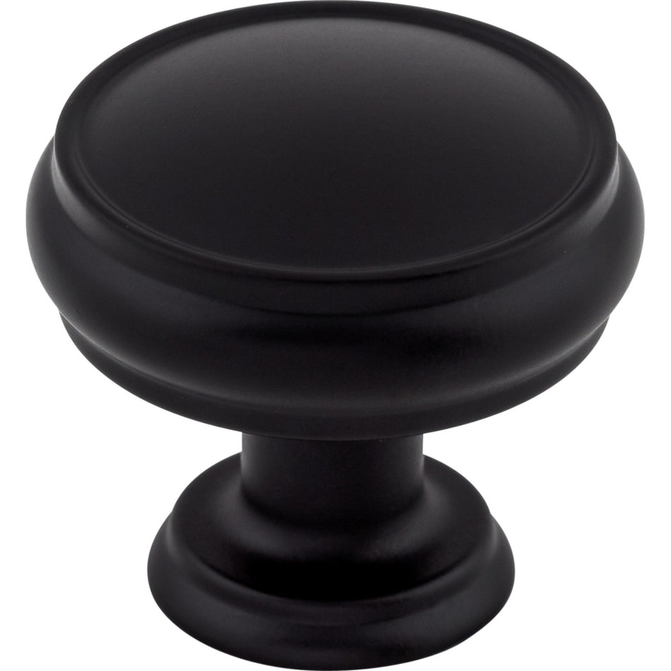 Top Knobs TK832BLK: 1-3/8" Eden Round Cabinet Knob - Flat Black