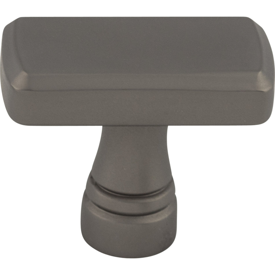 Top Knobs TK850AG: 1-3/8" Kingsbridge T-Bar Cabinet Knob - Ash Gray