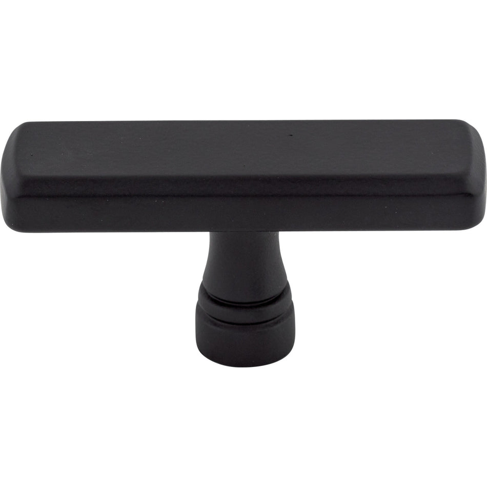 Top Knobs TK852BLK: 2-3/8" Kingsbridge T-Bar Cabinet Knob - Flat Black