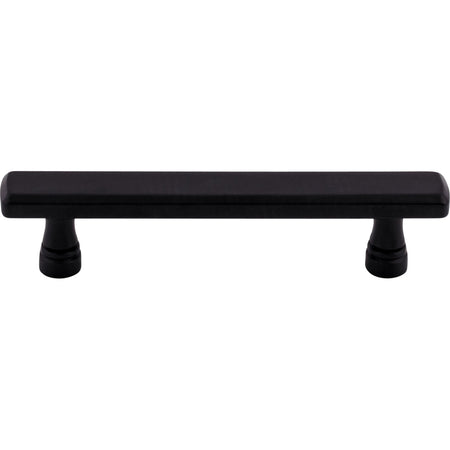 Top Knobs TK853BLK: 3-3/4" cc Kingsbridge Flat Bar Cabinet Pull - Flat Black