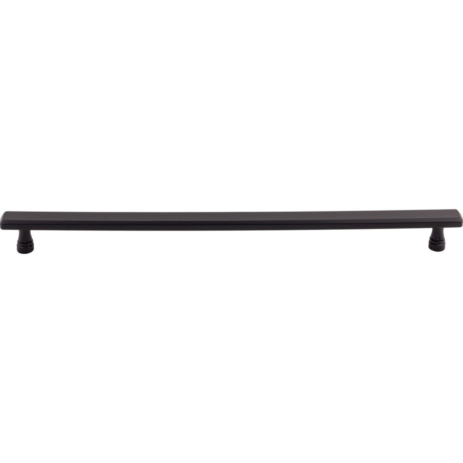 Top Knobs TK857BLK: 12" cc Kingsbridge Flat Bar Cabinet Pull - Flat Black