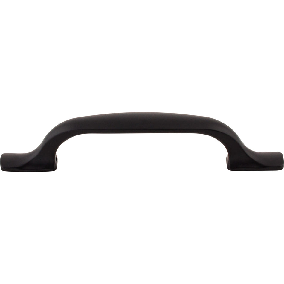 Top Knobs TK863BLK: 3-3/4" cc Torbay D-Handle Cabinet Pull - Flat Black