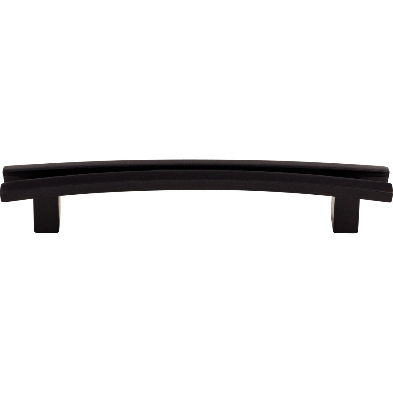 Top Knobs TK86BLK: 5" cc Sanctuary Flared Bar Cabinet Pull - Flat Black
