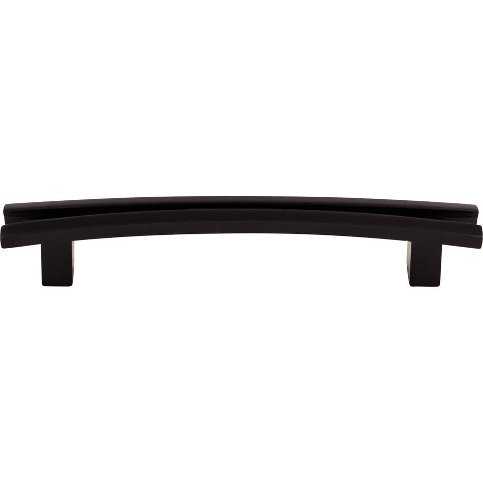 Top Knobs TK86BLK: 5" cc Sanctuary Flared Bar Cabinet Pull - Flat Black