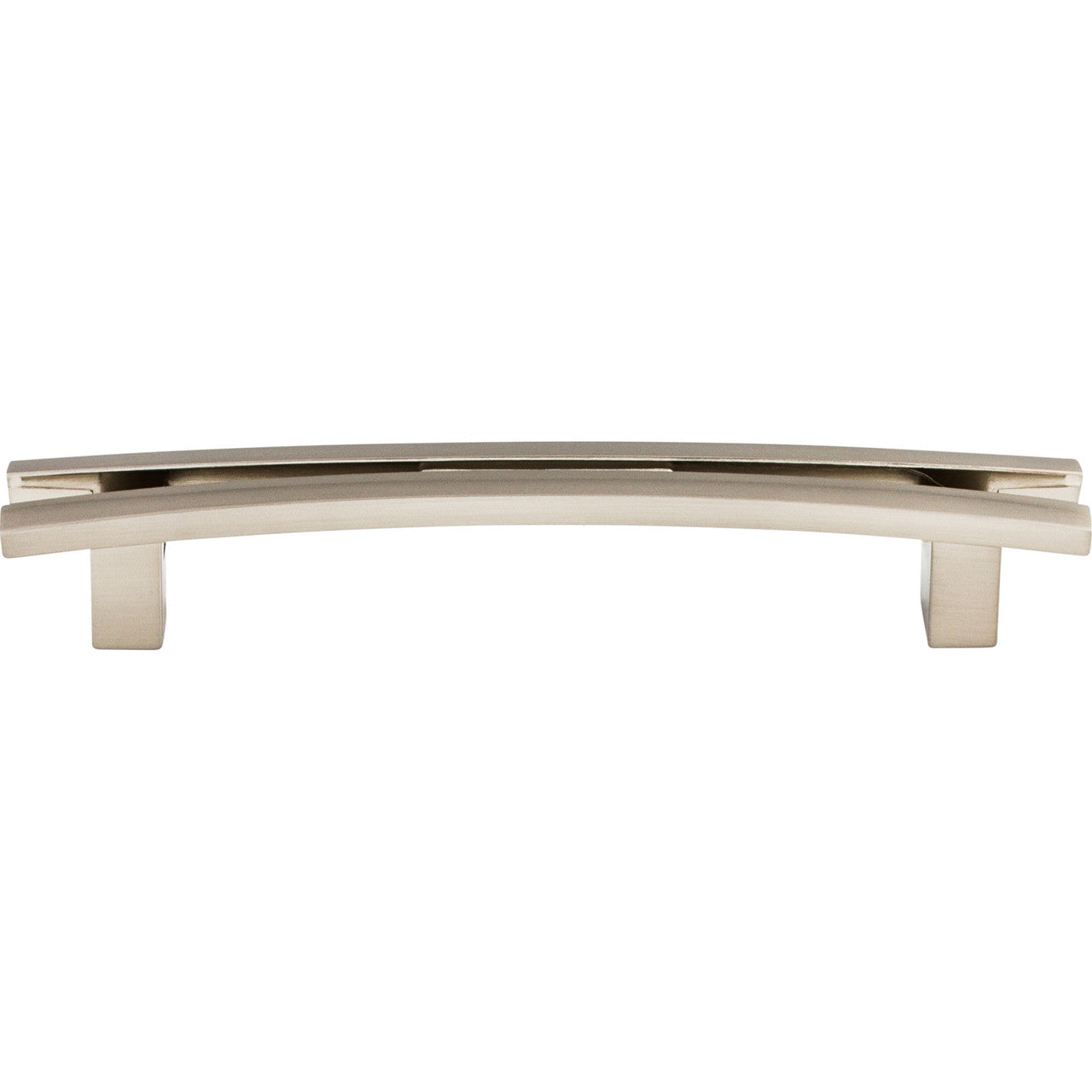 Top Knobs TK86BSN: 5" cc Sanctuary Flared Bar Cabinet Pull - Brushed Satin Nickel
