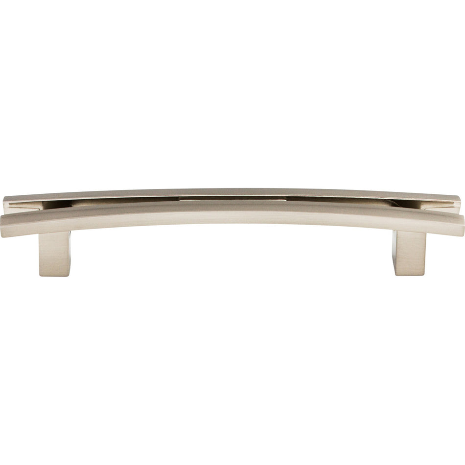 Top Knobs TK86BSN: 5" cc Sanctuary Flared Bar Cabinet Pull - Brushed Satin Nickel