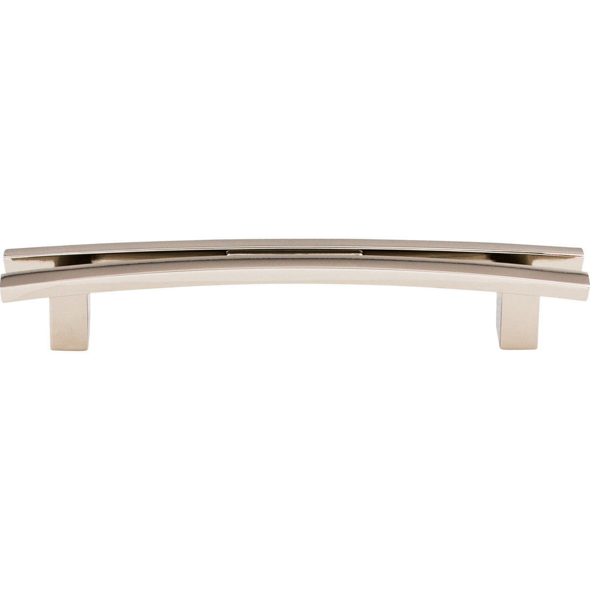 Top Knobs TK86PN: 5" cc Sanctuary Flared Bar Cabinet Pull - Polished Nickel