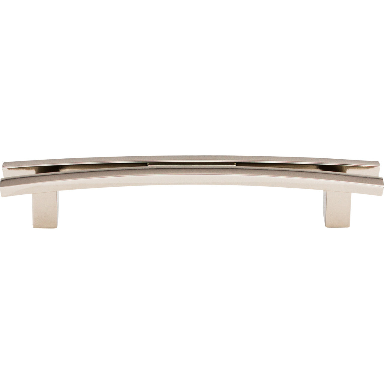 Top Knobs TK86PN: 5" cc Sanctuary Flared Bar Cabinet Pull - Polished Nickel