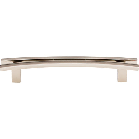 Top Knobs TK86PN: 5" cc Sanctuary Flared Bar Cabinet Pull - Polished Nickel