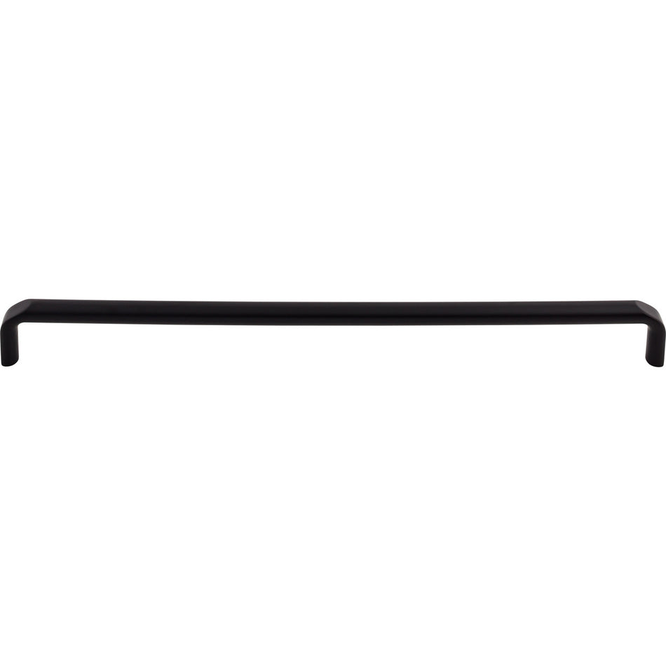 Top Knobs TK877BLK: 12" cc Exeter Round Bar Cabinet Pull - Flat Black