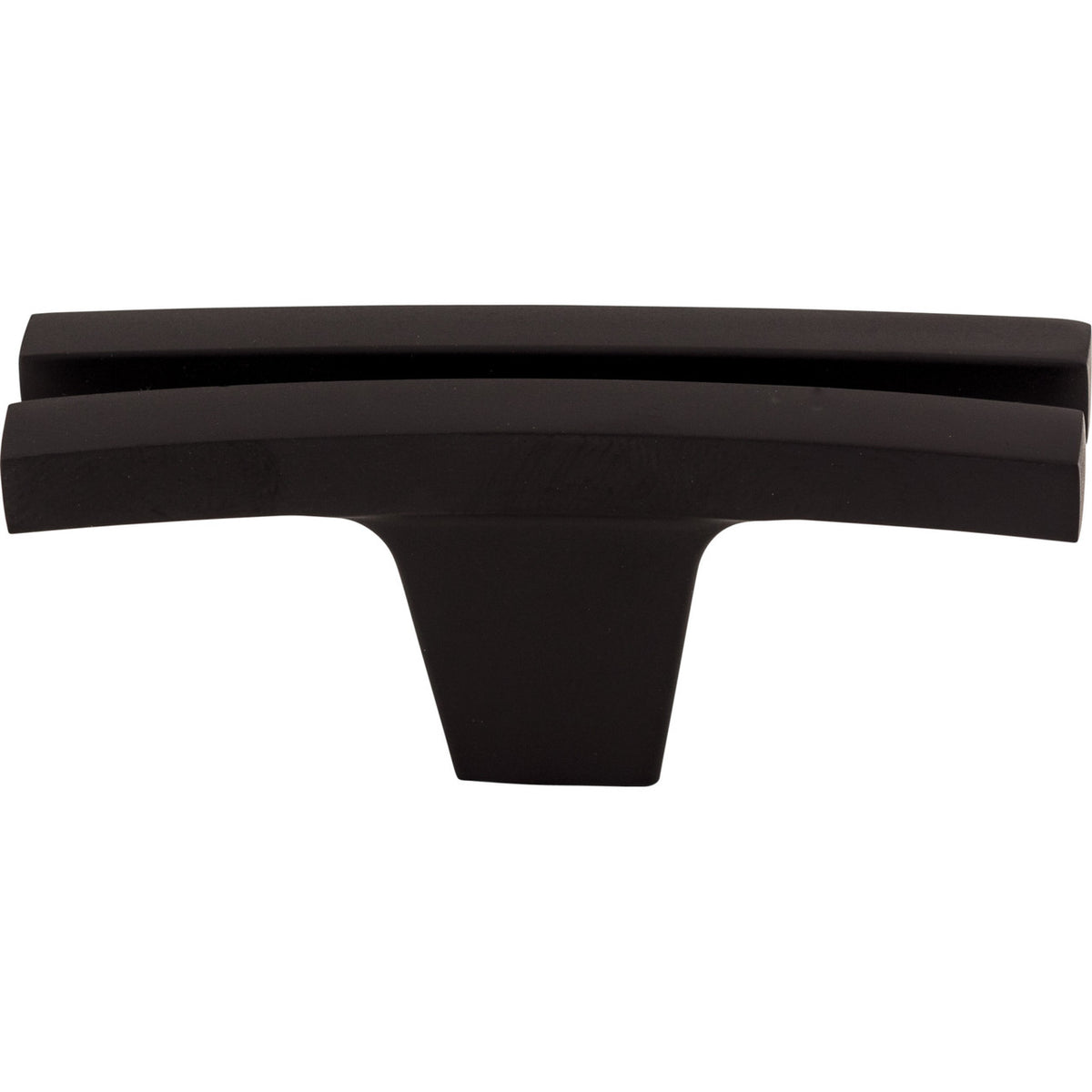 Top Knobs TK87BLK: 2-5/8" Sanctuary Flared T-Bar Cabinet Knob - Flat Black