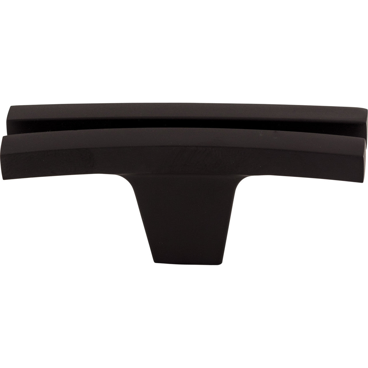 Top Knobs TK87BLK: 2-5/8" Sanctuary Flared T-Bar Cabinet Knob - Flat Black