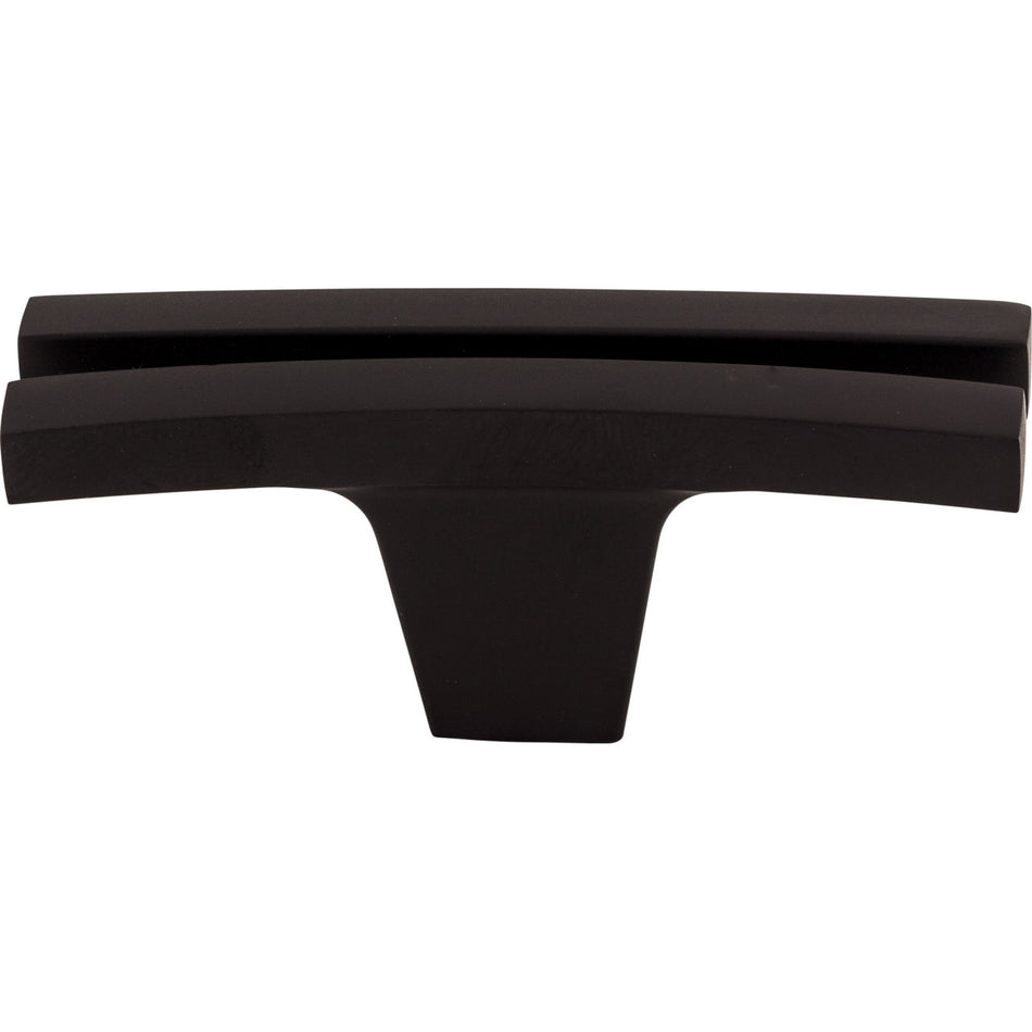 Top Knobs TK87BLK: 2-5/8" Sanctuary Flared T-Bar Cabinet Knob - Flat Black