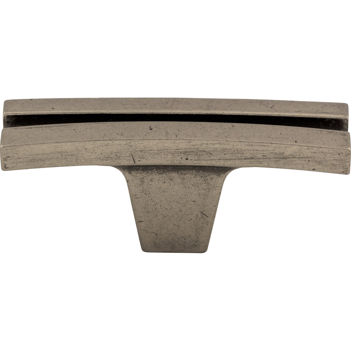Top Knobs TK87PTA: 2-5/8" Sanctuary Flared T-Bar Cabinet Knob - Pewter Antique