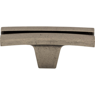 Top Knobs TK87PTA: 2-5/8" Sanctuary Flared T-Bar Cabinet Knob - Pewter Antique