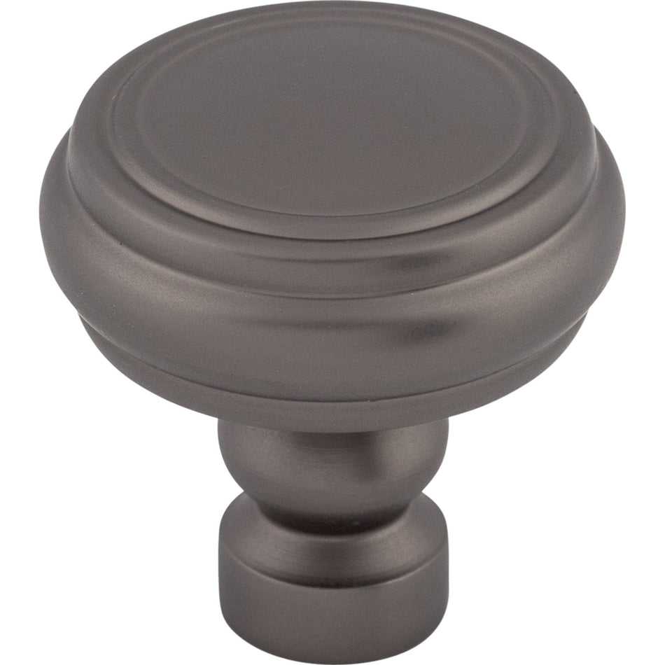 Top Knobs TK880AG: 1-1/4" Brixton Round Rimmed Cabinet Knob - Ash Gray