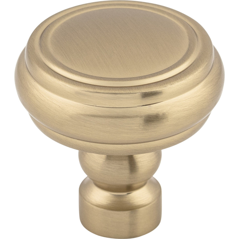 Top Knobs TK880HB: 1-1/4" Brixton Round Rimmed Cabinet Knob - Honey Bronze