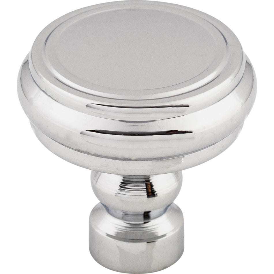 Top Knobs TK880PC: 1-1/4" Brixton Round Rimmed Cabinet Knob - Polished Chrome