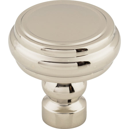 Top Knobs TK880PN: 1-1/4" Brixton Round Rimmed Cabinet Knob - Polished Nickel