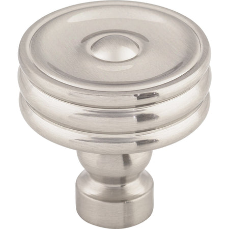 Top Knobs TK881BSN: 1-1/4" Brixton Round Ridged Cabinet Knob - Brushed Satin Nickel
