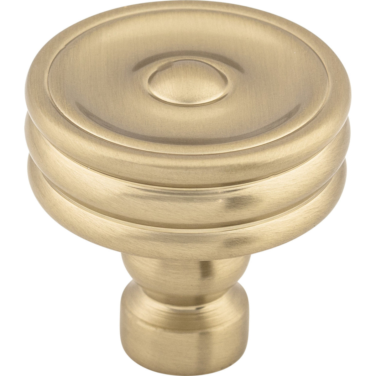 Top Knobs TK881HB: 1-1/4" Brixton Round Ridged Cabinet Knob - Honey Bronze