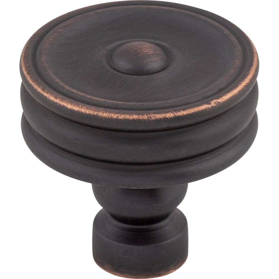 Top Knobs TK881UM: 1-1/4" Brixton Round Ridged Cabinet Knob - Umbrio