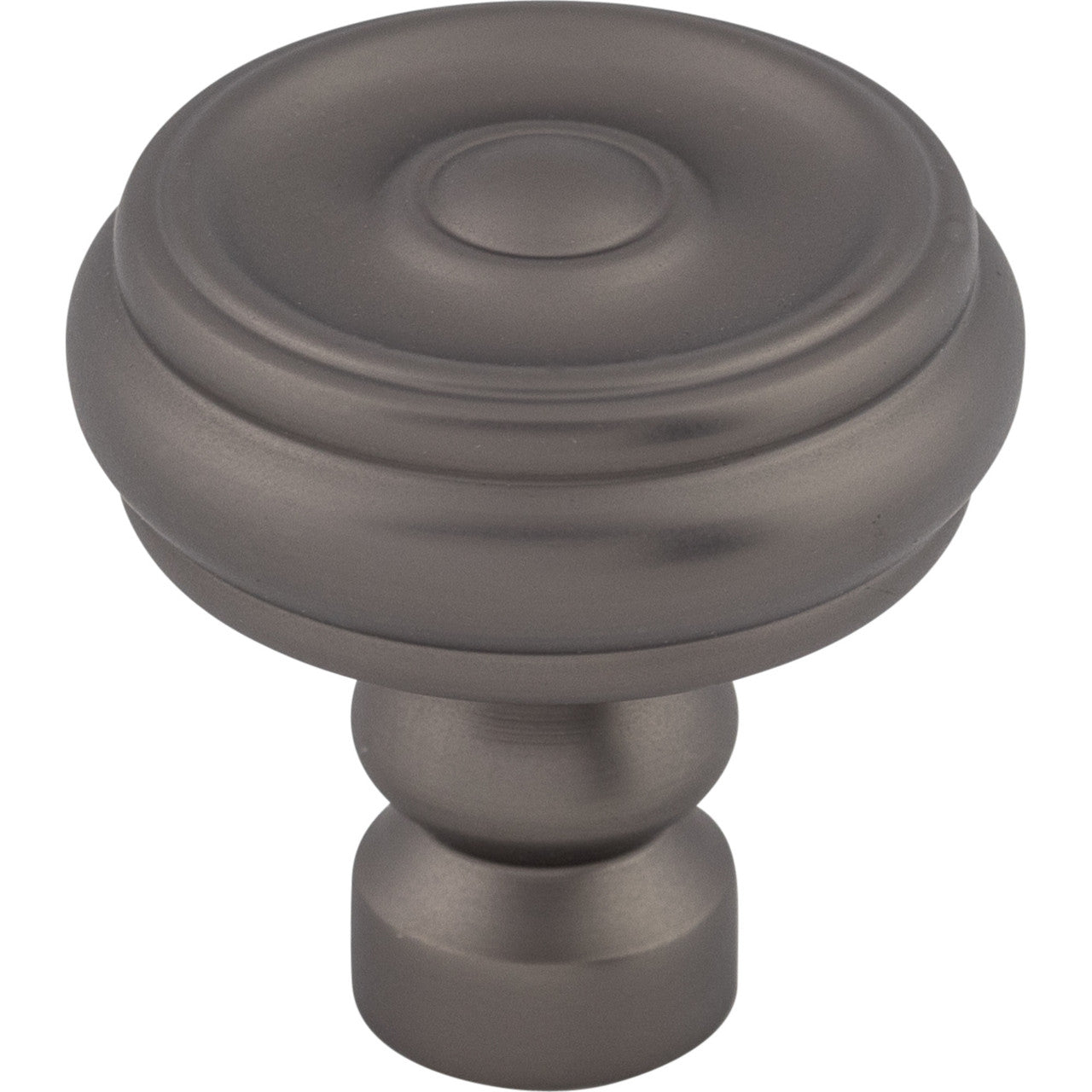 Top Knobs TK882AG: 1-1/4" Brixton Round Button Cabinet Knob - Ash Gray