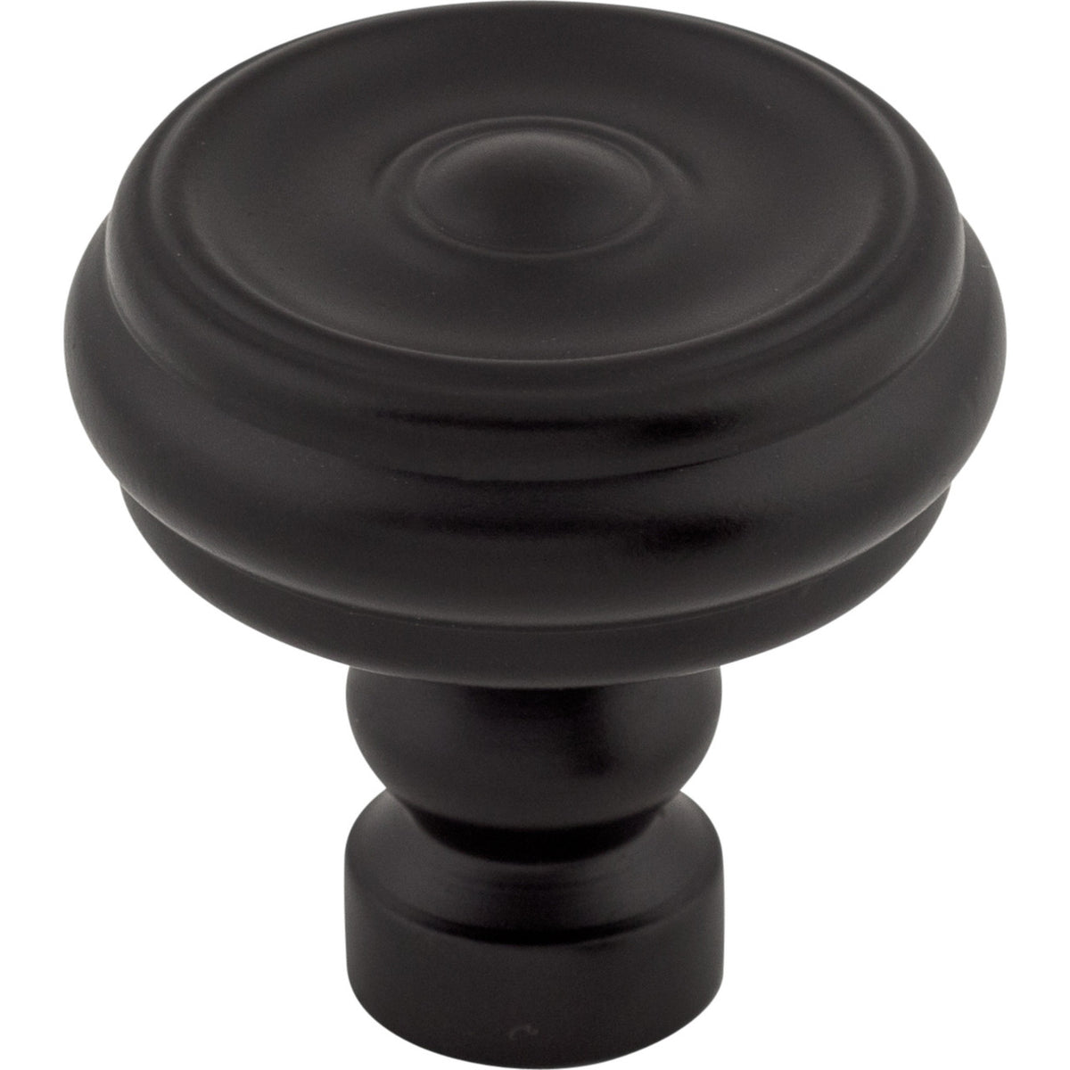 Top Knobs TK882BLK: 1-1/4" Brixton Round Button Cabinet Knob - Flat Black