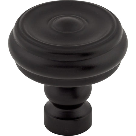 Top Knobs TK882BLK: 1-1/4" Brixton Round Button Cabinet Knob - Flat Black