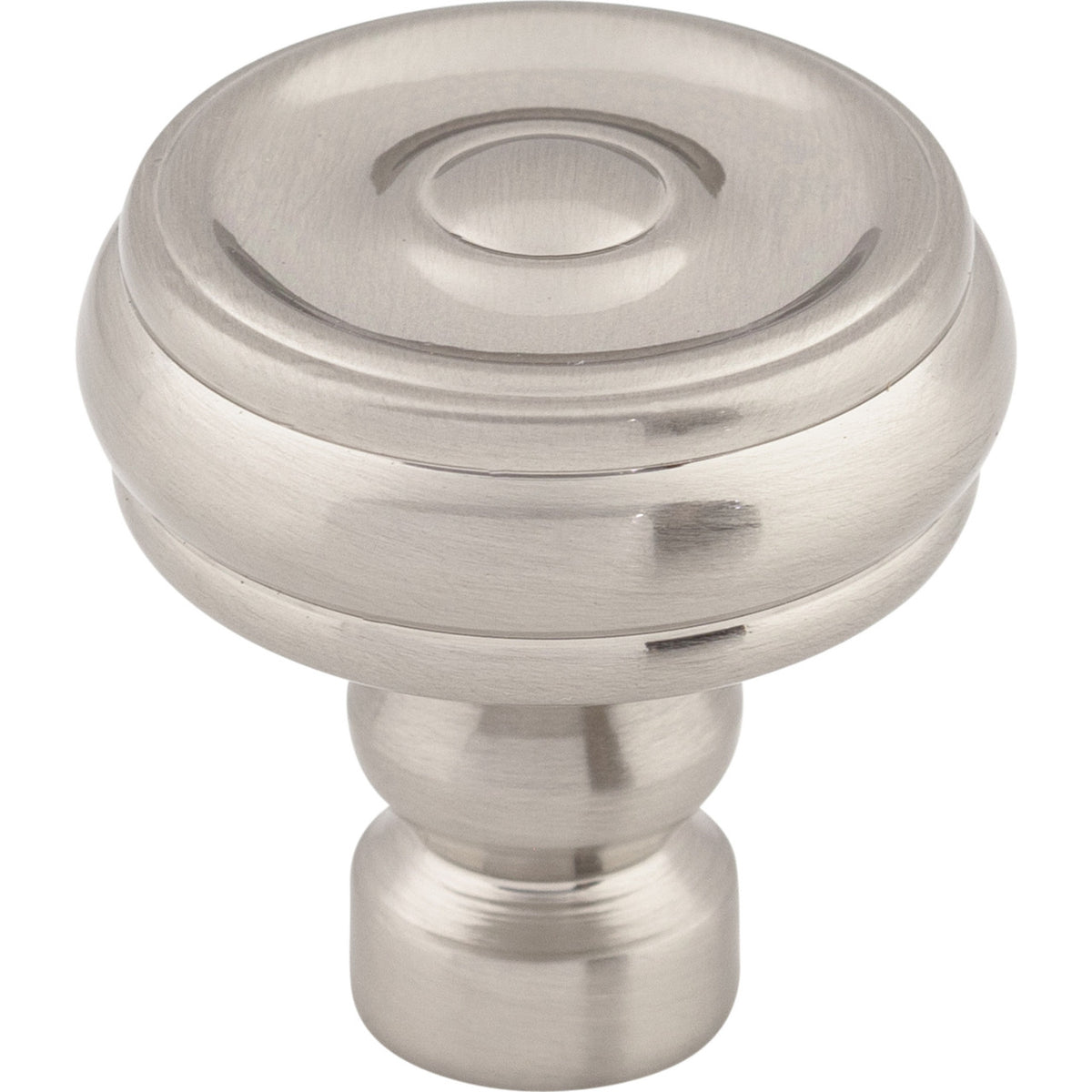 Top Knobs TK882BSN: 1-1/4" Brixton Round Button Cabinet Knob - Brushed Satin Nickel