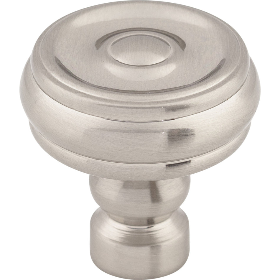 Top Knobs TK882BSN: 1-1/4" Brixton Round Button Cabinet Knob - Brushed Satin Nickel