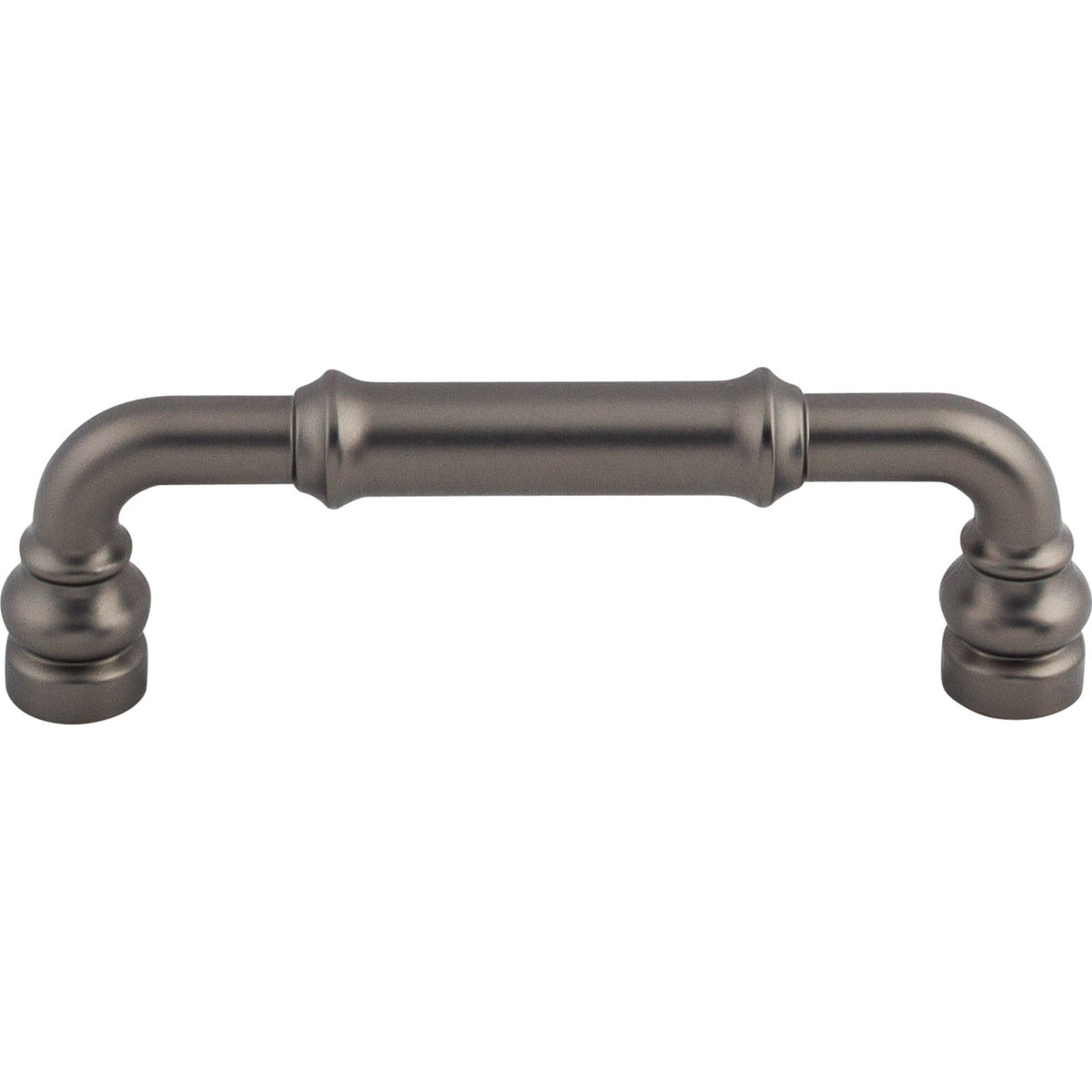 Top Knobs TK883AG: 3-3/4" cc Brixton D-Handle Cabinet Pull - Ash Gray
