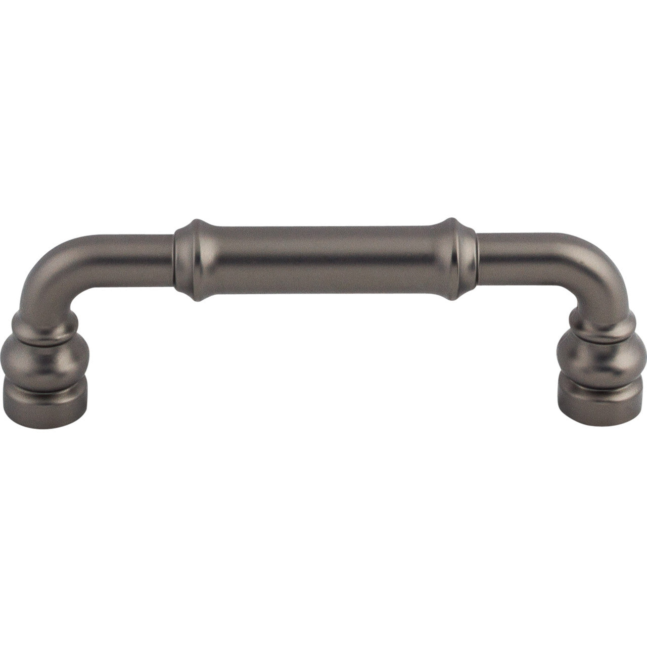 Top Knobs TK883AG: 3-3/4" cc Brixton D-Handle Cabinet Pull - Ash Gray
